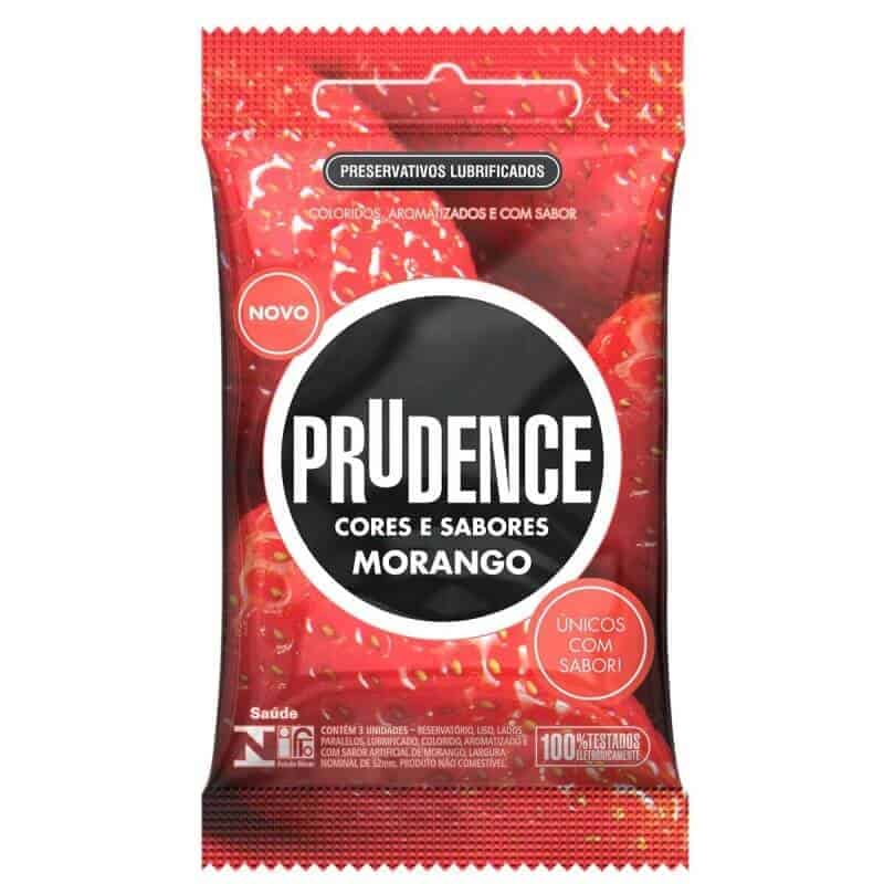 Pacote de Preservativos sabor Morango da marca Prudence