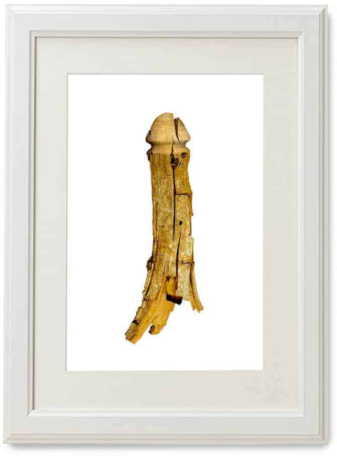 Dildo feito de um pedaço de madeira