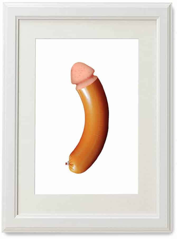 Dildo feito de uma salsicha