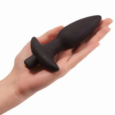 Vibrador anal no formato de cone preto