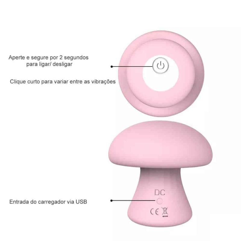 Como ligar e carregar o vibrador mushroom massager rosa