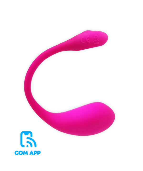 Vibrador uso externo rosa com app controlável, tecnologia inovadora, para prazer feminino personalizado.