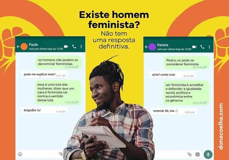 Print de conversas do whats existe homem feminista dona coelha