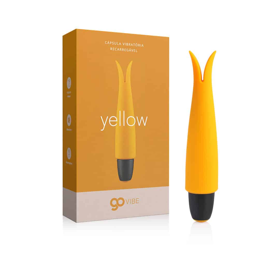 vibrador recarregável amarelo