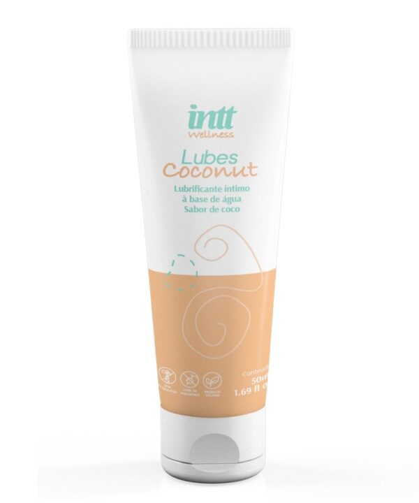 Gel lubrificante de água com sabor de coco, ideal para momentos íntimos.