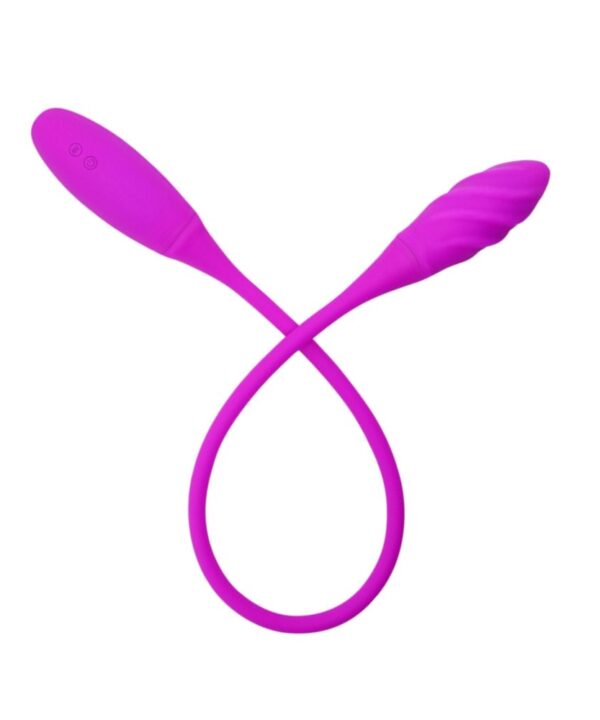 Vibrador para casal em silicone roxo, com design ergonômico e estimulante. Ideal para momentos de pr.
