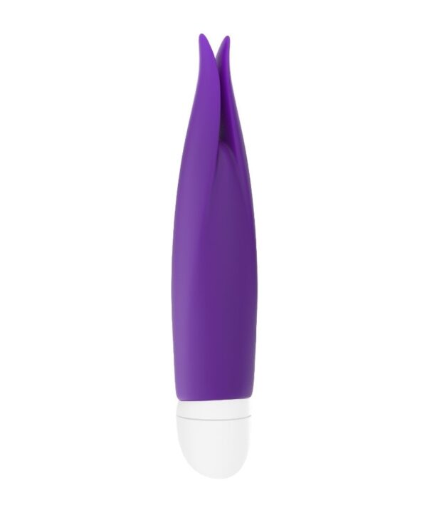 Vibrador feminino roxo com design ergonômico e silicone suave para prazer intenso. Perfeito para estimulação clitoriana e vaginal.