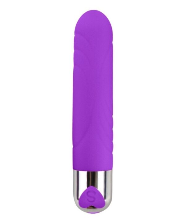 Vibrador Liso em Silicone Roxo para Estímulo e Prazer Sensorial.