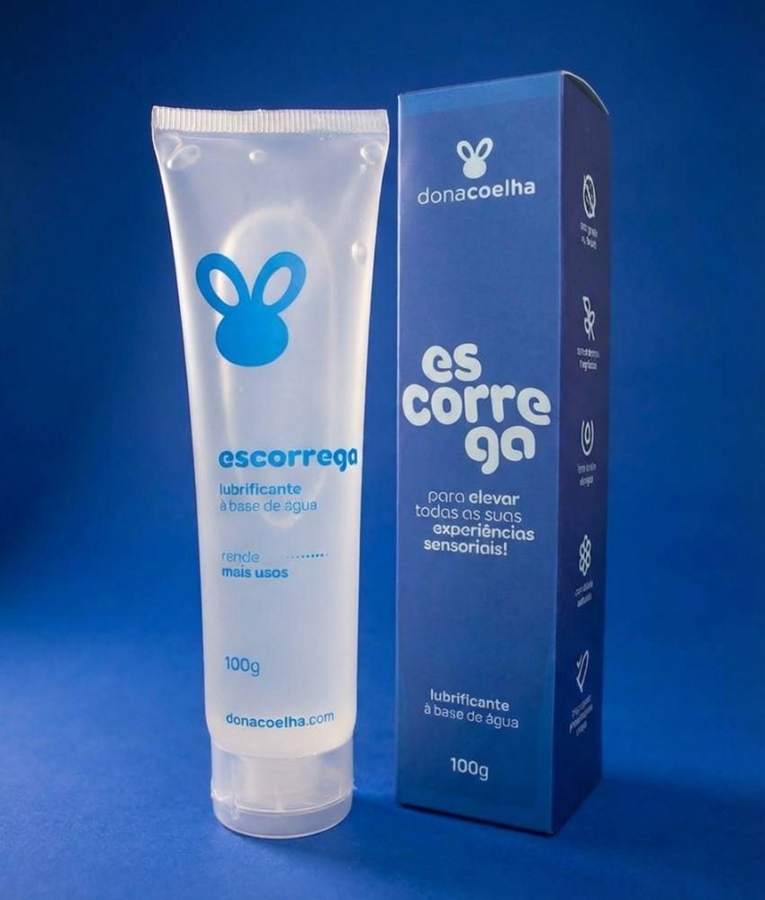 Dona Coelha Escorrega - Lubrificante &iacute;ntimo base d'&aacute;gua igual &agrave; lubrifica&ccedil;&atilde;o natural