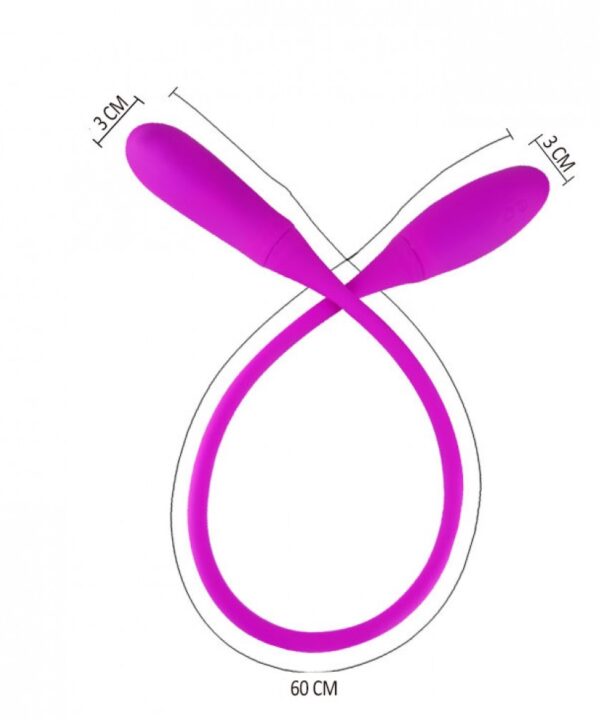 Vibrador para casal com design de coelhinho, 60cm de comprimento, ideal para momentos íntimos a dois.