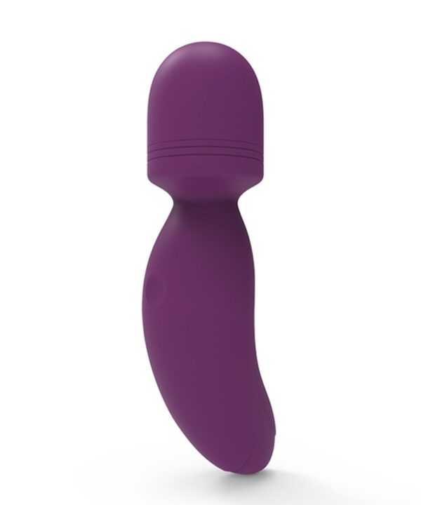 Vibrador feminino roxo de silicone com design ergonômico para prazer e bem-estar feminino.