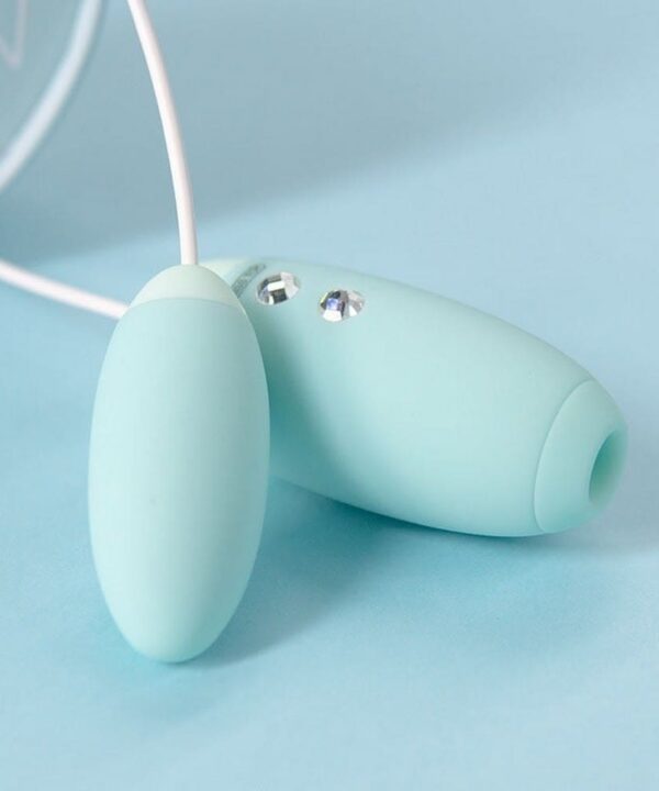 Vibrador Bullet Miss VV em tom pastel, com design compacto e discreto.