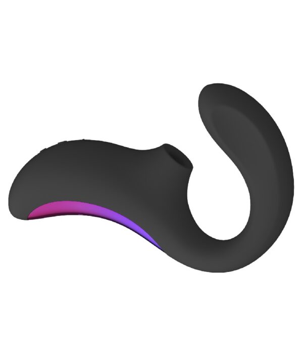Acessório de ouvido em silicone preto com detalhe lilás, perfeito para conforto e elegância.