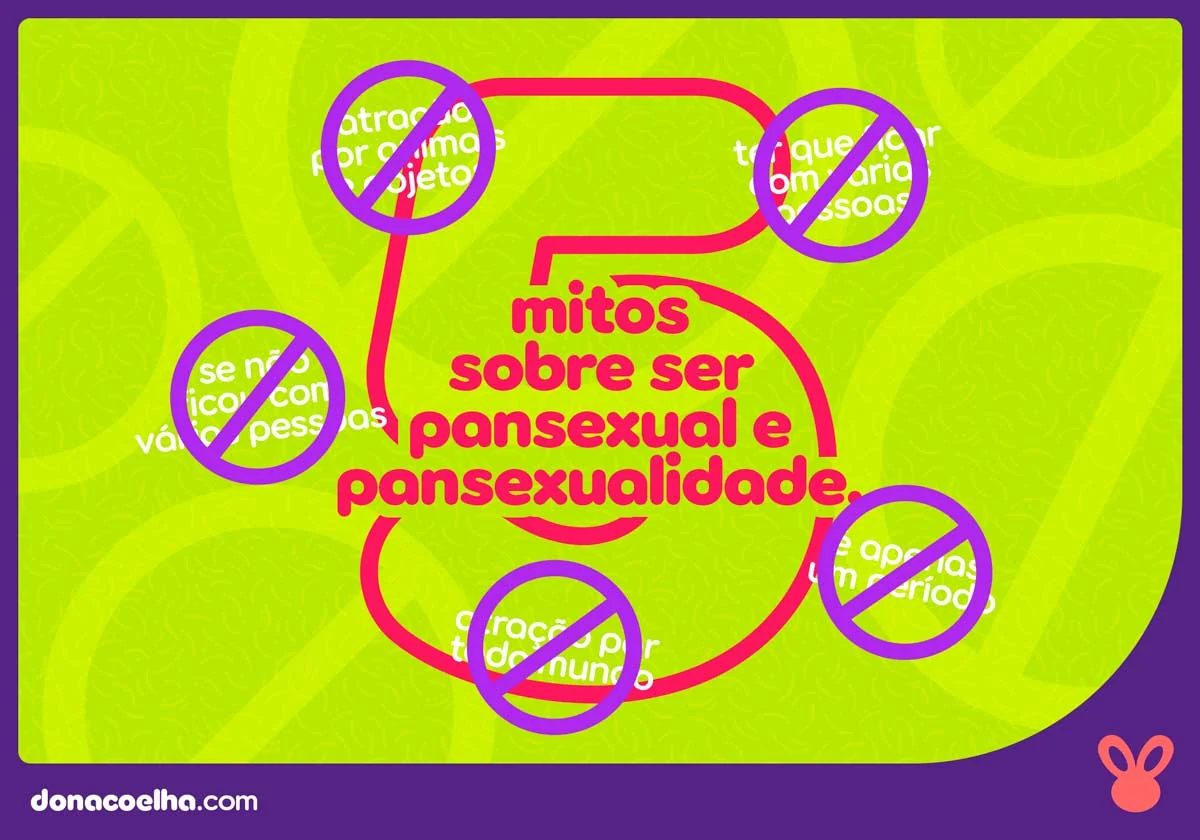 Infográfico com 5 mitos sobre a pansexualidade