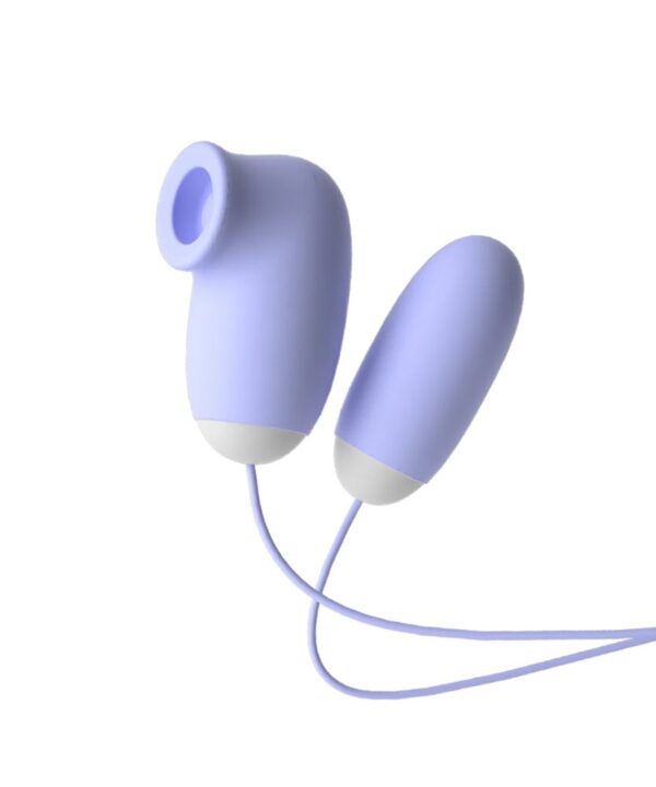 Fones de ouvido de silicone lilás com cabo branco, estilo moderno e confortável, ideais para ouvir música com qualidade e estilo, na linha Dona Coelha, Loja Donacoelha.
