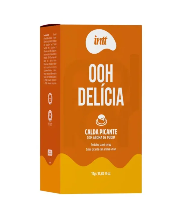 Imagem de embalagem de produto Dona Coelha, sabor calda picante com aroma de pudim.