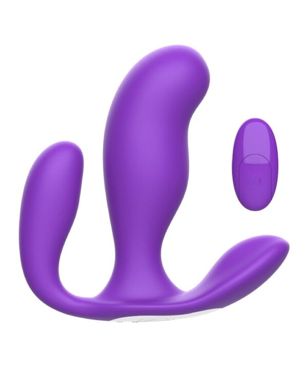 Lobo vibrador em silicone rosa com controle remoto, ideal para estimulação pessoal e prazer intenso. Produto de alta qualidade e design discreto, perfeito para uso íntimo e relaxamento.