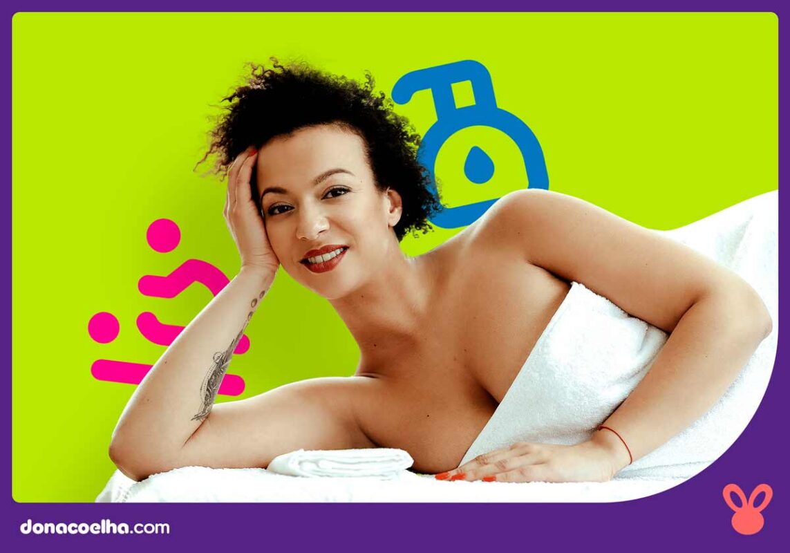 Banner com modelo de toalha