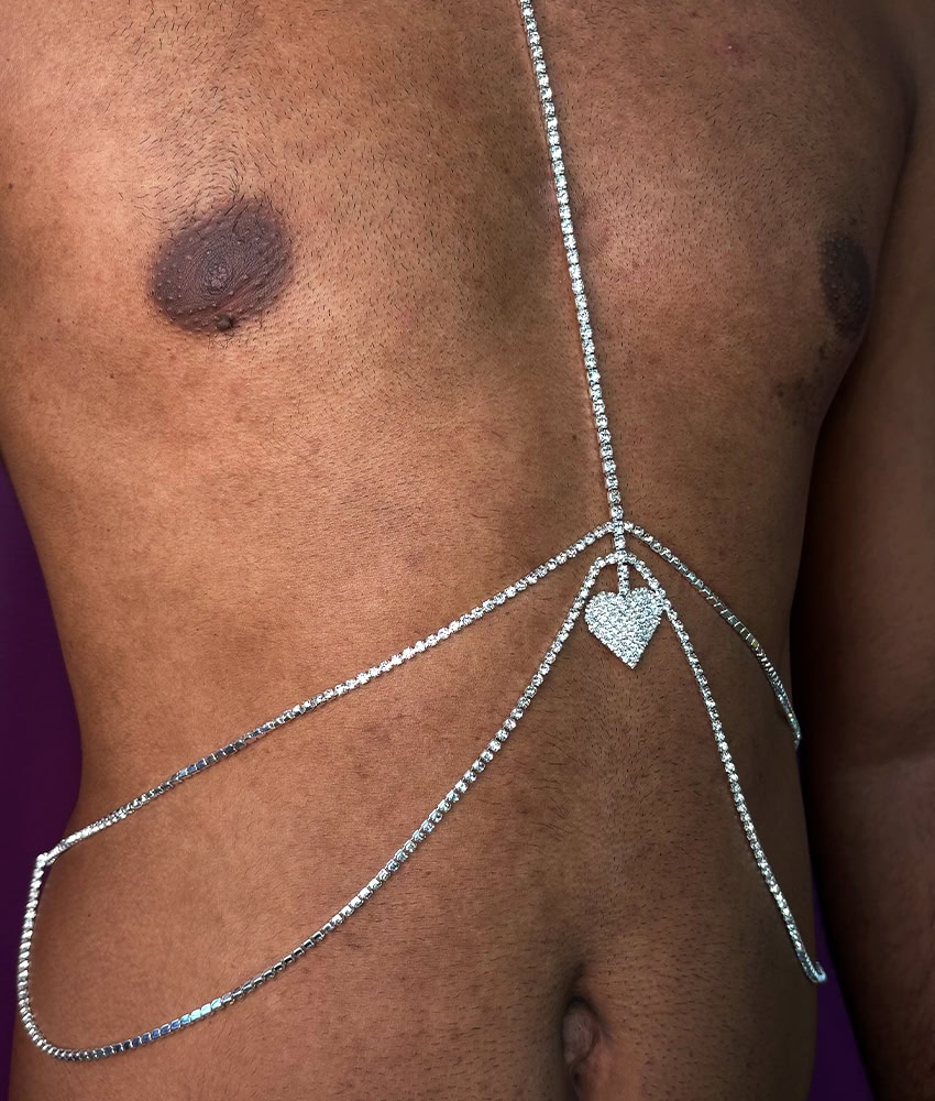 Joia de Corpo Coração com Brilho