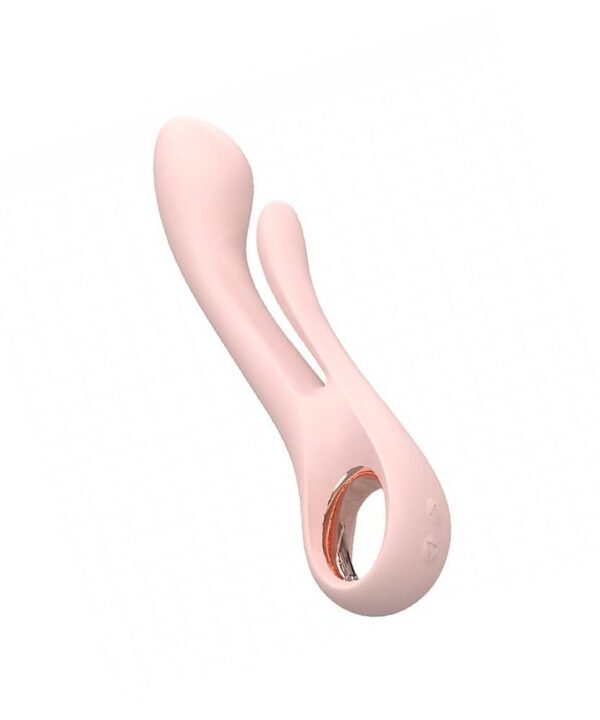 Vibrador rosa com design ergonômico para estimulação íntima.