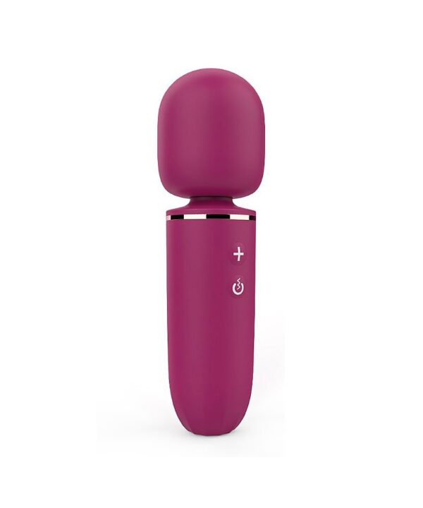 Varinha mágica recarregável em rosa, compacta e portátil para uso doméstico.