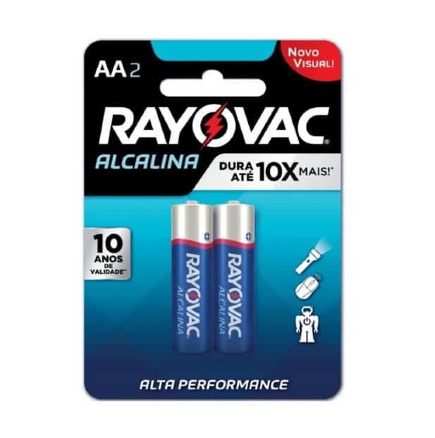 Pilhas Alcalinas Rayovac AA - Cartela com 2 unidades