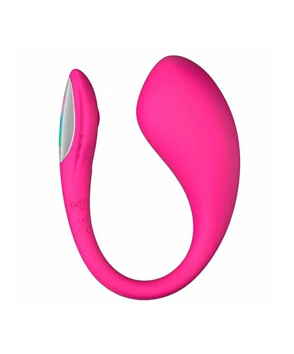 Vibrador rosa para casal, ideal para longas distâncias, com design ergonômico e discreto.