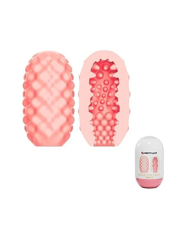 Egg masturbador sedutor com textura golf para prazer intenso.