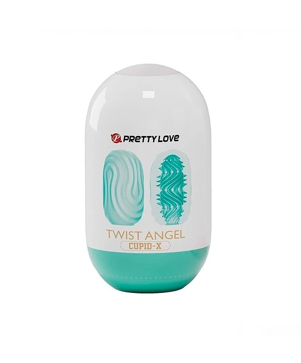 Masturbador Egg Twist Angel com design texturizado para maior prazer.
