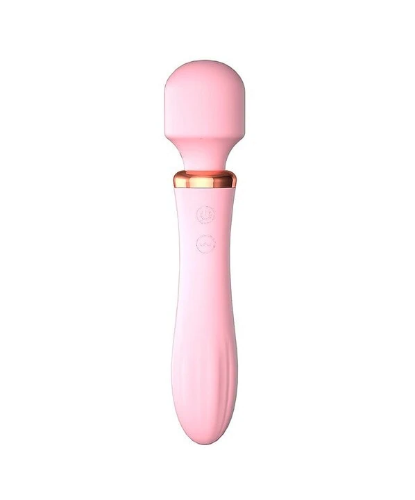 Massageador facial rosa para cuidados de pele e relaxamento.