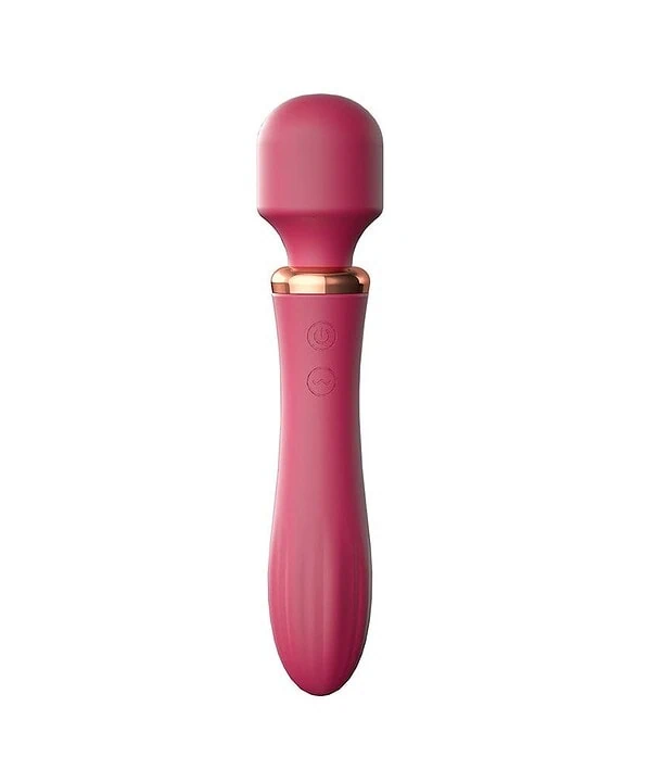 Massageador facial rosa para cuidados de pele e relaxamento.