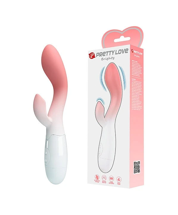 Vibrador Brighty com estímulo clitoriano, ideal para prazer e relaxamento íntimo. Design ergonômico.
