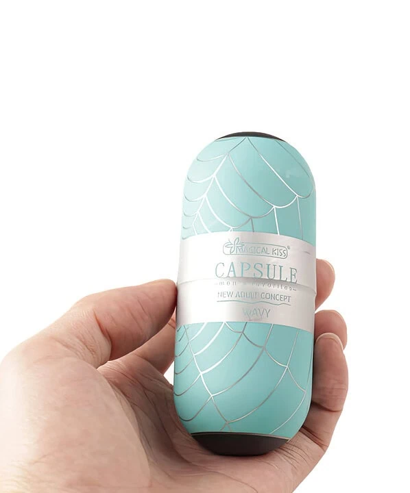 Capsule com acabamento de teia, perfeito para produtos de beleza e autocuidado.