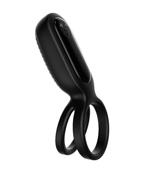 Anel peniano vibratório duplo com controle remoto para maior prazer e estimulação dupla.