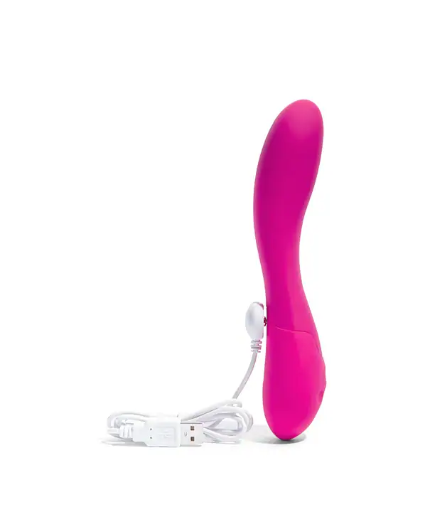 Vibrador rosa com controle de intensidade para prazer íntimo.