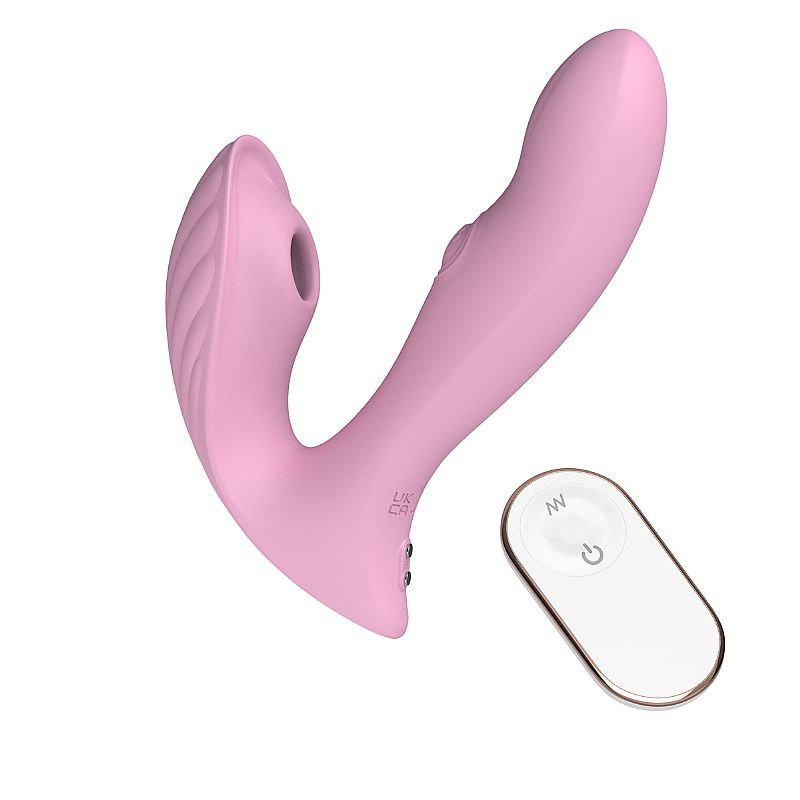Vibrador de Ponto G e Clitoriano com controle remoto e tecnologia tapping para estímulo intenso.