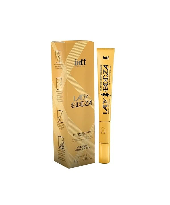 Gel sensibilizante feminino com vibrador na ponta Lady Gooza.