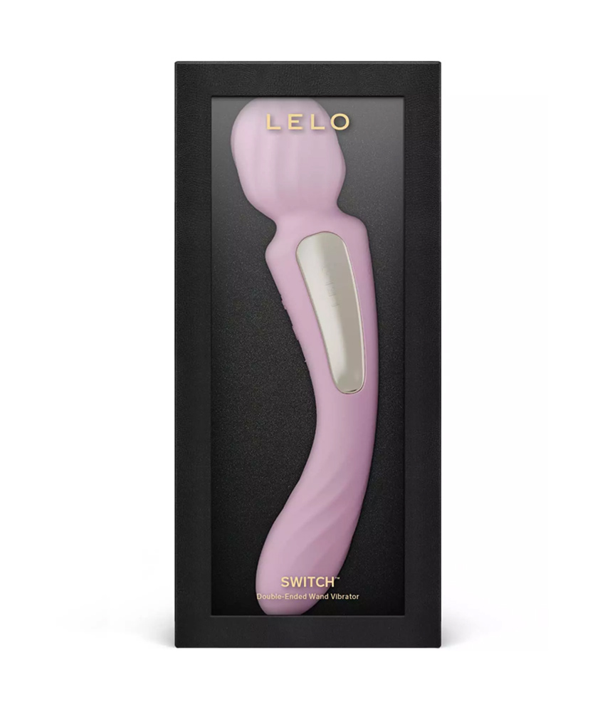 Varinha vibratória dupla SWITCH Lelo em embalagem elegante.