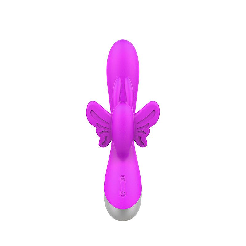 Vibrador em formato de borboleta roxo, ideal para estímulo clitoriano e prazer íntimo. Design divert.