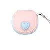 Mini bolsa vibrador Bullet com sugador em formato de coração rosa.