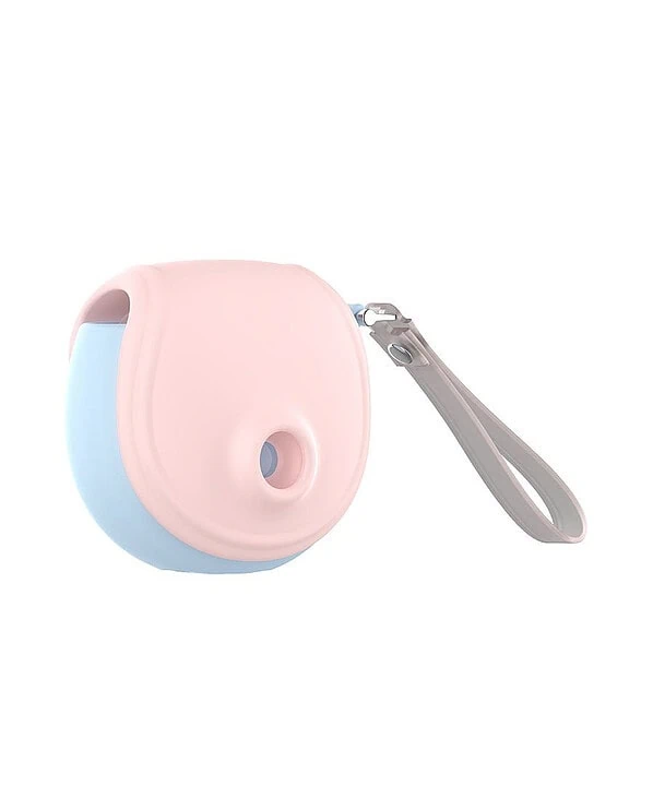 Vibrador Bullet em formato de bolsa com alça para transporte.