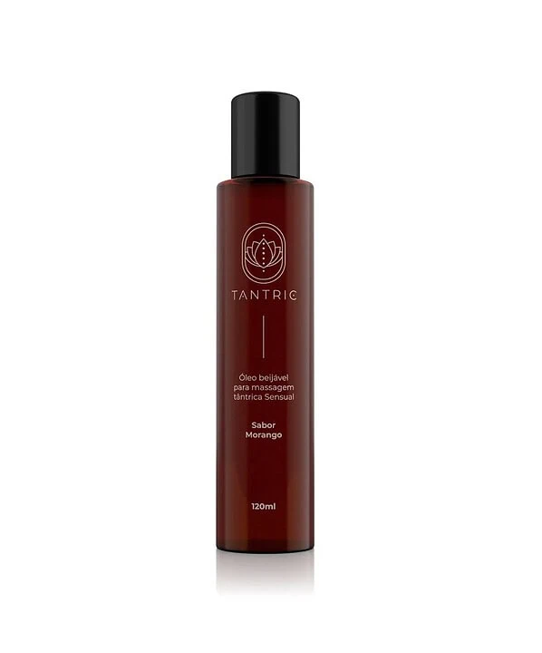 Óleo de massagem beijável com aroma de morango da Dona Coelha.