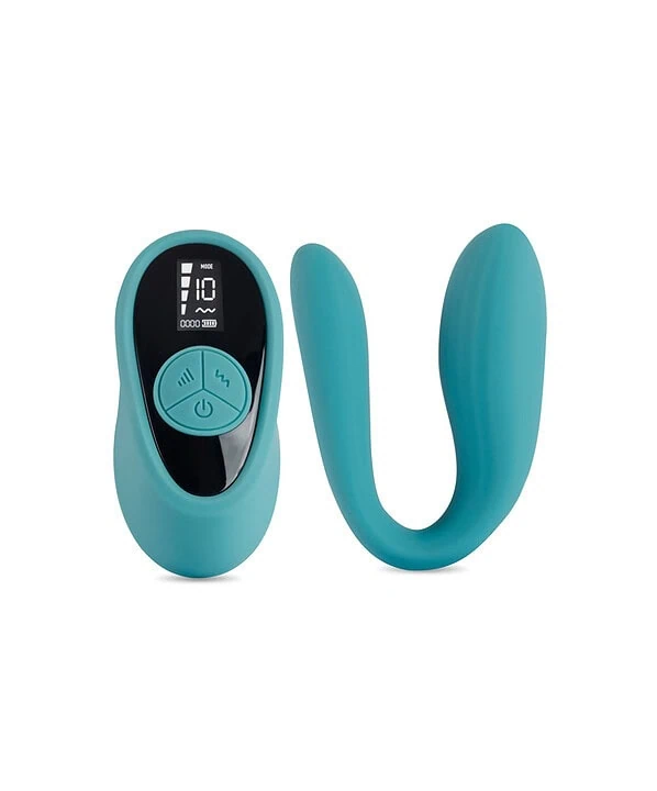 Vibrador de casal Sensevibe digital com controle remoto e design ergonômico.