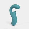 Vibrador de clitóris Sensevibe Curve em azul, design ergonômico e discreto.
