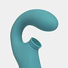 Vibrador de clitóris em azul com design ergonômico.