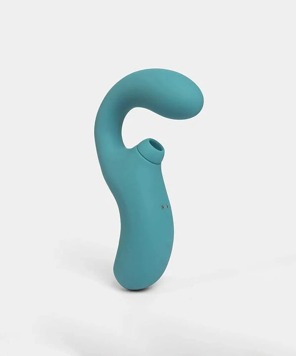 Vibrador de clitóris Sensevibe Curve em azul, design ergonômico e discreto.