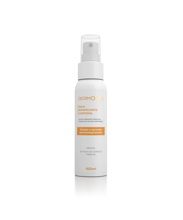 Spray de água refrescante corporal Dermosex para pele hidratada.