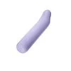 Vibrador de silicone lilás para estimulação íntima.