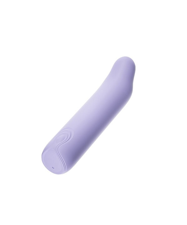 Vibrador de silicone lilás para estimulação íntima.