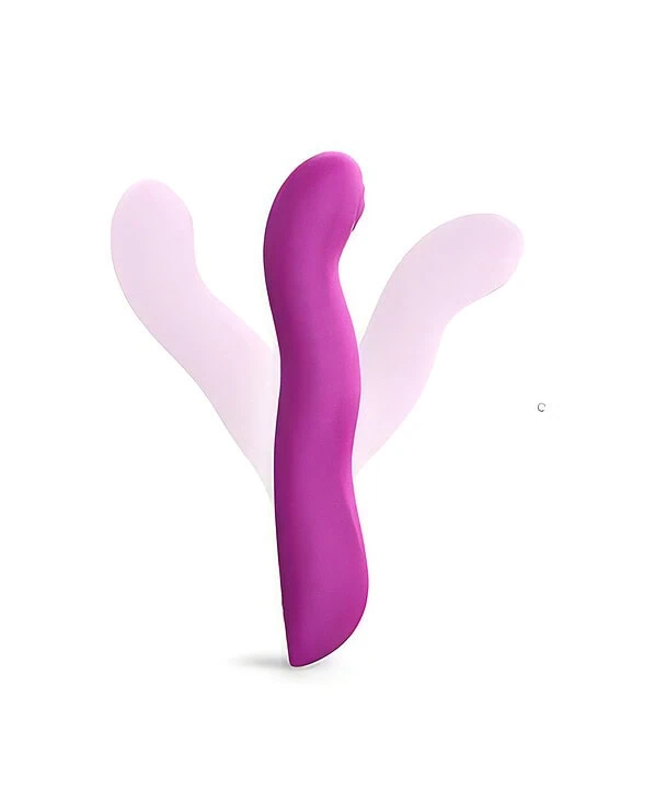 Vibrador rosa e estimulador com design ergonômico para prazer.